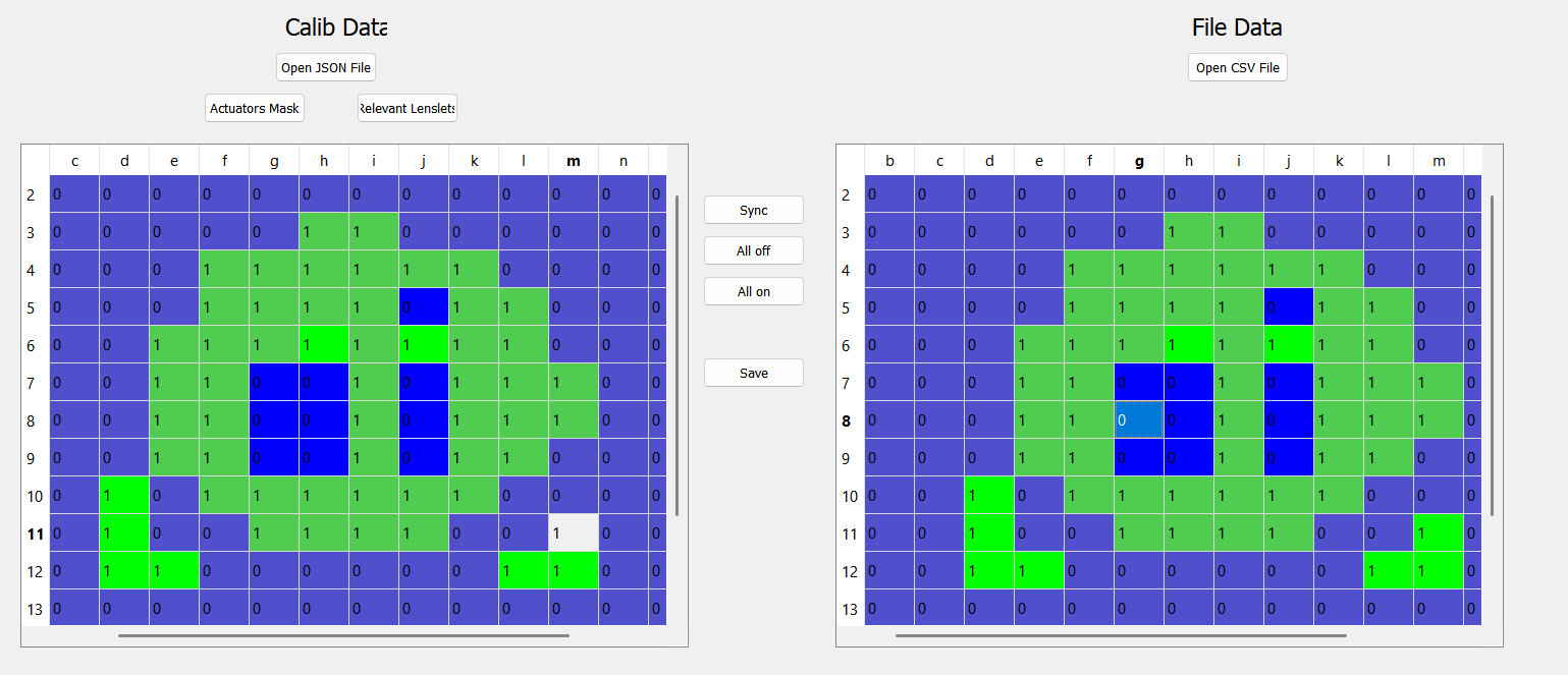 Matrix Mask Picker Interface